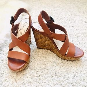 Jessica Simpson Leather Wedges - Size 6
